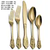 Venda quente transfronteiriça talheres de aço inoxidável 304 talheres de corte vintage conjunto de talheres rasos faca, garfo e colher ocidentais para bife