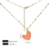 Collar de Joyería Transfronterizo, Collar de Cadena para Clavícula con Corazón de Goteo de Aceite Colorido, Accesorio de Cadena para Clavícula de Moda con Diseño de Nicho