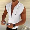 Cárdigan sin mangas con capucha y cremallera de rayas jacquard de verano para hombre europeo y americano transfronterizo Amazon Aliexpress