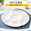 Plato para Frutas Dieléctrico Hogar Sala de Estar Mesa de Café Plato de Cerámica Lujo Ligero Plato para Snacks Frutos Secos Plato de Frutas Año Nuevo Plato para Frutas Plato de Cena