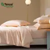 Xiangling Premium Conjunto de Roupa de Cama de Quatro Peças Cor Sólida Tencel Importado Estilo Simples e Luxuoso: Lençol, Capa de Edredom, Fronha e Acessórios de Cama