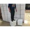 Bancos Cuadrados Blancos y Negros para Exposiciones, Bancos con Forma de Tostada, Bancos de Cuero Suave, Bancos para Cambiarse los Zapatos, Adecuados para Eventos de Bodas, Disponibles para Pedidos al por Mayor