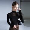 Meia gola alta nicho design malha costura assentamento camisa inverno Nova moda francesa chique T-shirt camisa pequena