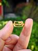 Anillo de Oro Arena Emulación 24K de Alta Imitación Moda para Mujer Combinable Trébol de Cuatro Hojas Anillo Abierto Productos de Bienestar en Vivo