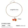 Taina Moda Transfronteriza Estilo Nuevo Fresco y Dulce Fruta Limón Flor Hoja Colgante Cadena Collar Ajustable para Mujer