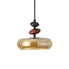 Lámpara colgante de cristal minimalista italiana para mesita de noche de dormitorio, lámpara colgante decorativa de estilo Bauhaus de lujo vintage para entrada y barra de bar