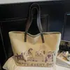 Bolsa Tiracolo de Lona de Grande Capacidade Sacola de Compras para Mulheres Indo para a Aula Bolsa de Ombro de Desenho Animado Bolsa de Mamãe Bolsa Tote para Fitness Viagem