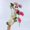 Popular Hortensia Crisantemo Artificial de 3 Ramas para Decoración de Boda Campestre y Accesorios de Fotografía, Venta al por Mayor Transfronteriza
