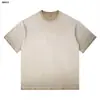 Camiseta de Algodón Puro para Hombre de Manga Corta Peso Pesado 260g Camiseta de Manga Corta Retro Desgastada Lavada Degradado Dos Tonos Marca de Moda Estilo Holgado