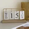 [Transfronteiriço] Calendário de virar criativo, mini calendário de mesa DIY, calendário de mesa com moldura de metal para decoração de feriados