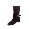 Botas de Cuero Genuino de Media Caña para Mujer, Estilo Francés, Vacuno Perezoso, Forro de Ante, Aumentadoras de Altura, Cuña de Tacón Alto, Hebilla de Cuero, Otoño e Invierno 2025