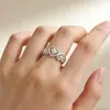 Anillo de Zirconia con Forma de Corazón Irregular Estilo Coreano para Mujer, Diseño Sencillo de Nicho, Moderno, Genial y Único, Anillo Abierto Chapado en Plata