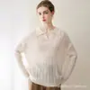 Tão lindo! Suéter de gola de veludo estiloso, novo estilo outono e inverno, tricô de cabo tridimensional, blusa de base feminina solta que afina