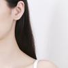 Aretes de Serpiente de Plata Esterlina S925 con Circonita Micro-incrustada para Mujer, Nuevos Aretes Pequeños de Serpiente de Viento Frío para Cartílago de la Oreja, Chapados en Oro de 14K
