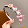 Faixa de Cabelo Infantil Desenho Animado Kuromi Pente para Acabamento de Cabelos Curtos Laço Não Machuca o Cabelo Pressão para Cabelo de Menina Acessórios de Cabelo
