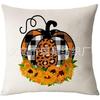 Cojín de Acción de Gracias de Otoño Cojín Venta Caliente Transfronteriza Hoja de Arce Calabaza Sala de Estar Sofá Cubierta de Almohada Decorativa de Lino
