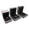 Nueva caja de embalaje para joyas de cuero cepillado dorado, caja de alta gama para anillos y collares, caja de embalaje ligera y de lujo para joyas.