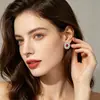 Brincos de Tarraxa Girassol Francês de Luxo Leve Liga de Cobre Zircônia Microfixada Corindo Vermelho Agulha de Prata S925 Brinco Feminino Delicado e Requintado