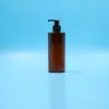 Botella plana de 250-300 ml para loción, botella de plástico vacía tipo dispensador para empaque de champú, gel de ducha y cosméticos
