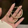 Pendientes de Aro Grandes con Pasador de Plata 925, Lujo Ligero, Sensación de Alta Gama, Estilo Dulce y Fresco Único, Pendientes de Otoño e Invierno, Pendientes de Aro de Diseñador de Nicho