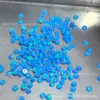 Op05 Azul Op06 Azul Claro Ópalo Redondo Plano Superficie Lisa Ópalo Sintético Piedra Suelta