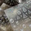 Adesivos de Unha Rena de Natal com Estampa Dourada Série de Natal Floco de Neve Guirlanda Branco Sonhador Adesivos Decorativos Acessórios de Nail Art