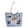 Bolso Tote de Mujer de Moda con Estampado de Letras, Gran Capacidad, Bolso de Hombro Casual de Dibujos Animados, Bolsa de Compras
