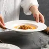 Plato de Sombrero de Paja Camino de Sombra Giratorio Plato para Comida Occidental Plato para el Hogar Vajilla de Lujo Ligero Moderno Sentido Ritual Plato para Sopa de Microondas