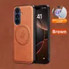 Adecuado para Samsung Z Fold7 Funda Magnética de Cuero para Teléfono Flip7 Textura de Cuero Soporte Invisible Cubierta Protectora Anticaídas Transfronterizo