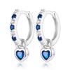 Aretes de Corazón de Plata Esterlina S925 Jingxu Aretes Europeos y Americanos de Lujo Accesible de Alta Gama Zircón Colorido Dopamina Aretes Transfronterizos de Cruz