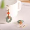 Personagem prata s925 prata banhado a ouro A jade brincos de fivela redonda moda simples brincos femininos novos produtos