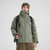 Chaqueta Exterior Rígida para Hombre y Mujer, Capa Interior de Plumas 3 en 1, Cortavientos e Impermeable, Chaqueta de Plumas Desmontable para Senderismo