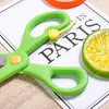 Tesoura Escolar Cor Macaron Infantil Segurança Criança Pequena Corte de Papel Desenho Animado Plástico Elástico Cabeça Redonda Tesouras Que Não Machucam as Mãos