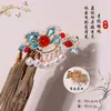 Grampo de Cabelo Estilo Antigo, Novo Estilo Chinês Padrão Nuvem Franja Acessório Lateral para Cabelo para Hanfu, Par de Presilhas Esmaltadas, Estilo Nacional Clássico, Presilha Azul Queimado para Mulheres