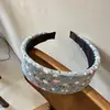 Diadema Dulce Floral Estilo Coreano, Diadema Ancha de Esponja Tejido Fresco Estilo Francés para el Viaje Diario