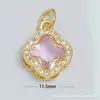 Ventas Directas de Fábrica, Al por Mayor en Stock, Collar Colgante Microincrustado de Cobre, Flor de Trébol de Cuatro Hojas Accesorios de Colgante Individual para Joyería DIY