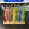Contador de Cinco Filas de Madera Matemáticas de Primaria Primer y Segundo Grado Cálculo con Cuentas de Ábaco de Cinco Filas Marco de Cálculo Vertical de 5 Filas