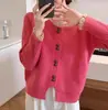Nuevo cárdigan rojo estilo europeo para mujer, encaje, tejido corto, otoño e invierno, estilo perezoso, top interior engrosado