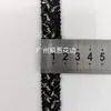Borda de Renda Dourada com Padrão de Estrelas Preto e Branco Estilo Chanel, Tira Decorativa para Gola e Punho de Roupa Estilo Coreano DIY Feita à Mão