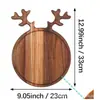 Bandeja de Natal de Madeira Transfronteiriça Alce Árvore de Natal Chapéu de Natal Prato Bandeja de Desenho Animado Bandeja para Frutas e Lanches