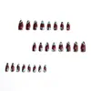 Uñas Portátiles Color Bloqueo Manicura Almendra Tendencia Fresco Acabado Negro Marrón Lago Azul Mariposa Manchas Degradado Uñas Postizas de Fábrica