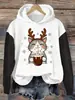 Talla Grande Estación Independiente Exportación Nuevo Patrón Navideño Impresión Digital 3D Sudadera con Capucha de Manga Larga para Mujer