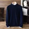 Suéter de lana 100% pura para hombre, 3 cabos, anti-pilling, 36 unidades, Otoño/Invierno 2026, suéter de lana de cuello medio-alto, hombre, 380g