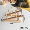 Direto da fábrica bambu multifuncional criativo simples acabamento de livros cozinha armazenamento escorredor prato copo prateleira