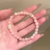 Jade Rosa Punto Verde ~ Nuevo Pulsera de Cuentas Naturales Chinoiserie para Mujer, Pulseras Exquisitas Apilables de Verano, Pulseras de Pareja Coreanas