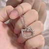 Plata S925 Chapada en Cobre Blanco Lindo Anillo Suelto de Gatita Kt para Niña Collar de Dibujos Animados de Chica Suave Mejor Amiga de Mujer Simple para Novia