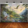 Fondo del Mundo Animal 2026 Transfronterizo Amazon Nuevo Decorativo Tapiz de Animales Dinosaurios Arreglo de Escena de Bosque