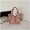 Bolsa Saco Estilo Cesta Elegante e Moderna para Mulheres, Novo Modelo 2026, Cor Sólida Elegante com Textura de Lichia, Bolsa de Ombro e Transversal de Nicho