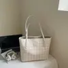 Bolsa de Ombro Grande e Elegante para o Dia a Dia de Mulheres 2025 Nova Tendência Bolsa de Ombro Xadrez para Sair para o Trabalho Bolsa de Mão Tote