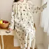 Vestido de confinamento de gaze de algodão para maternidade verão camisola de amamentação quarto de maternidade hospitalar plus size pijama para gestantes primavera e outono